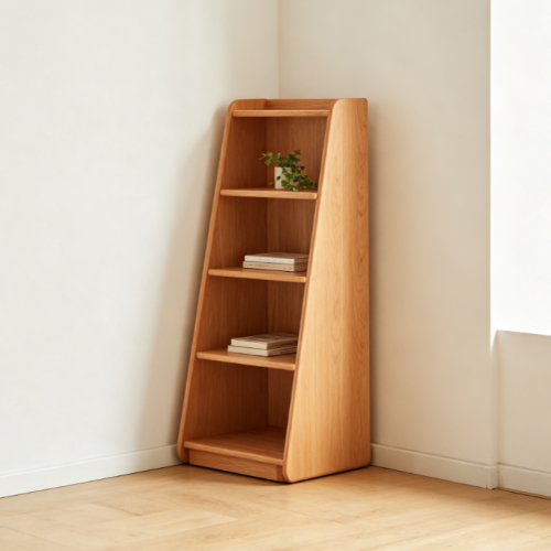 Multi-Tier Solid Wood Floor Shelf